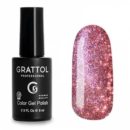 Grattol Color Gel Polish Bright - Crystal 04, светоотражающий гель-лак, 9 ml
